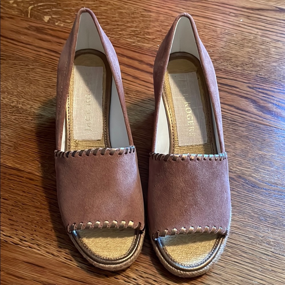 Jack Rogers Brown Palmer Espadrille Wedges